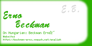 erno beckman business card